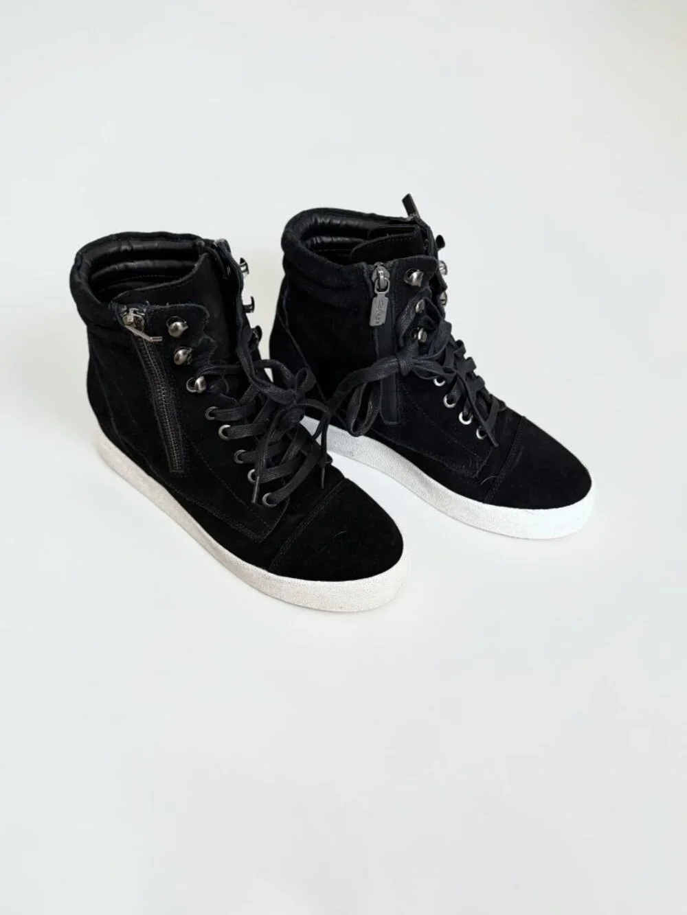 🖤 Aqua College Harley Waterproof Suede High Top Sneakers | Size 7.5 - Picture 2 of 15